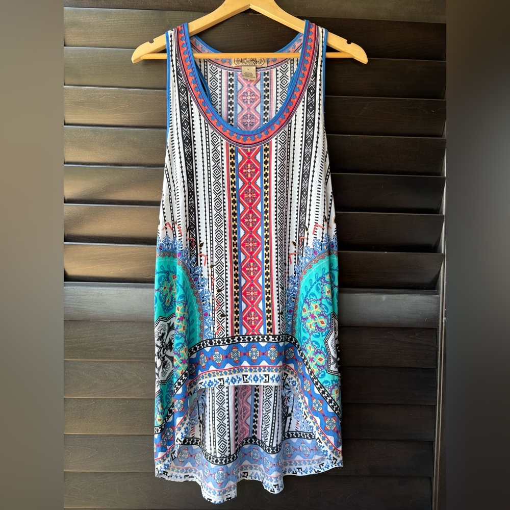 Flying Tomato Multicolor Geometric Print Hi-lo Racerback Tank Women's Size Large